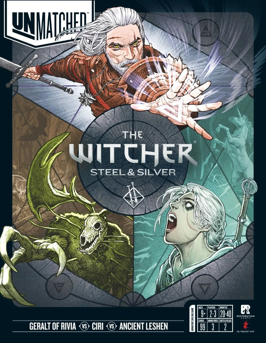 Jaquette de Unmatched: The Witcher – D'argent et d'acier